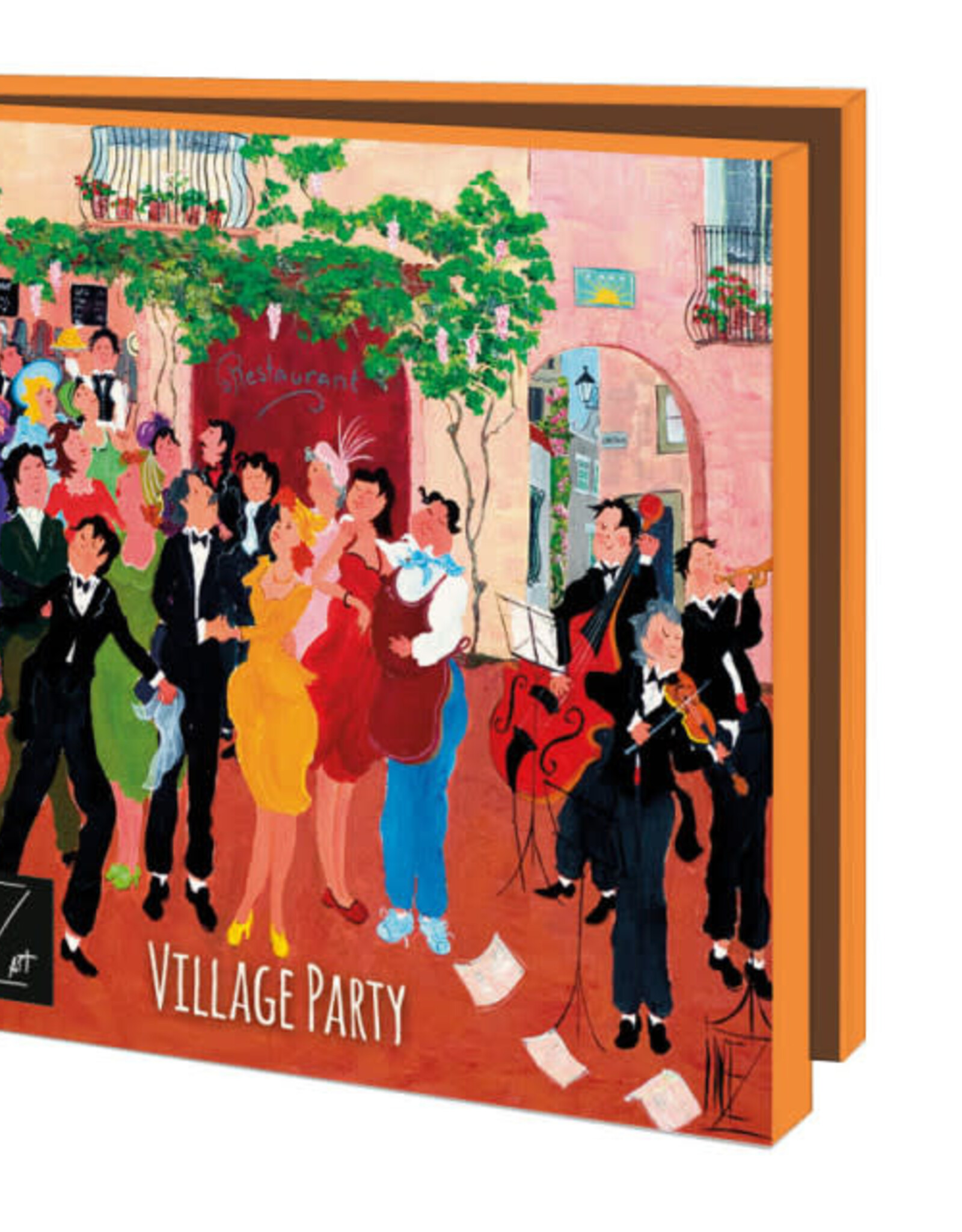 Kaartenmapje met env, vierkant: Village Party, Inez Art