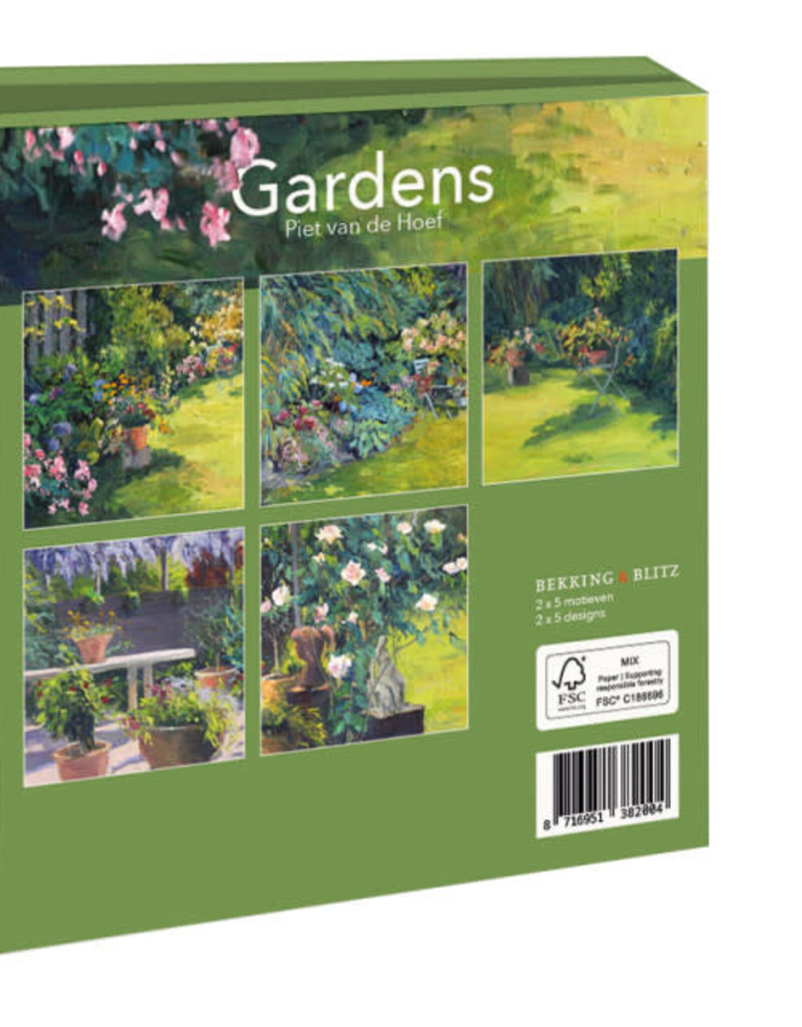 Kaartenmapje met env, vierkant: Gardens, Piet van de Hoef