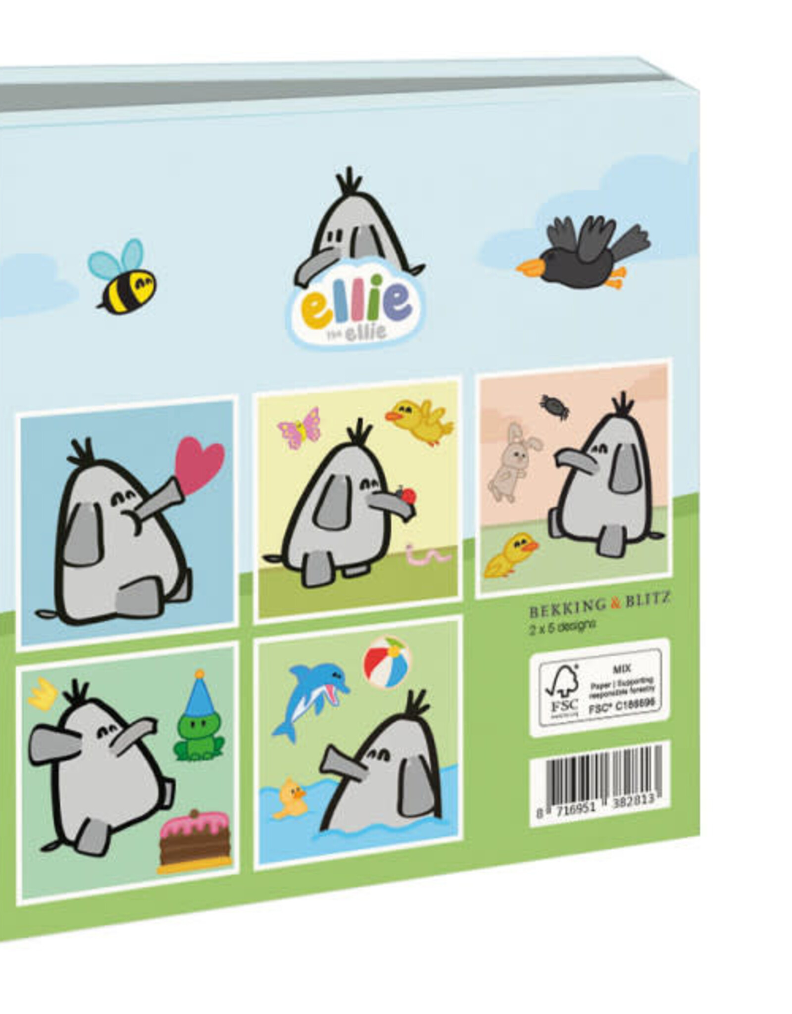 Kaartenmapje met env, vierkant: Ellie the Ellie, Art Wise
