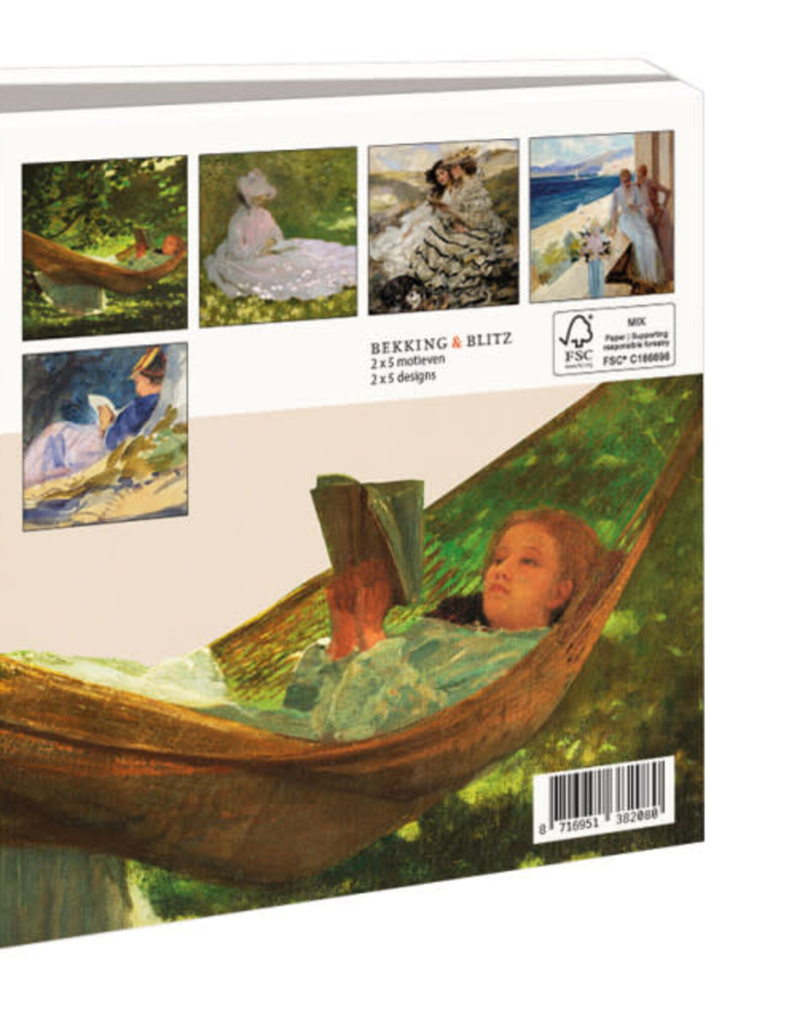 Kaartenmapje met env, vierkant: Reading in Art