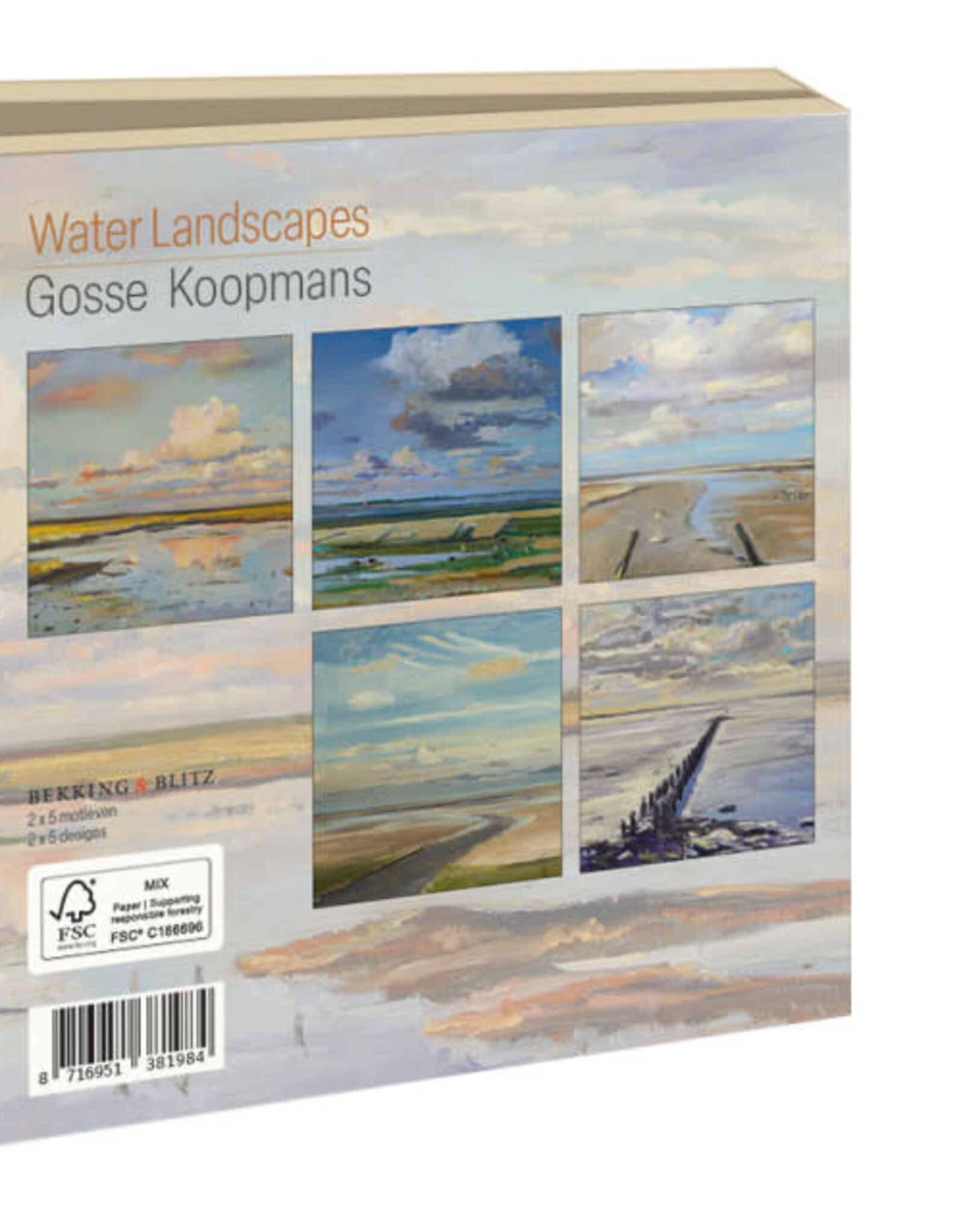 Kaartenmapje met env, vierkant: Water Landscapes, Gosse Koopmans