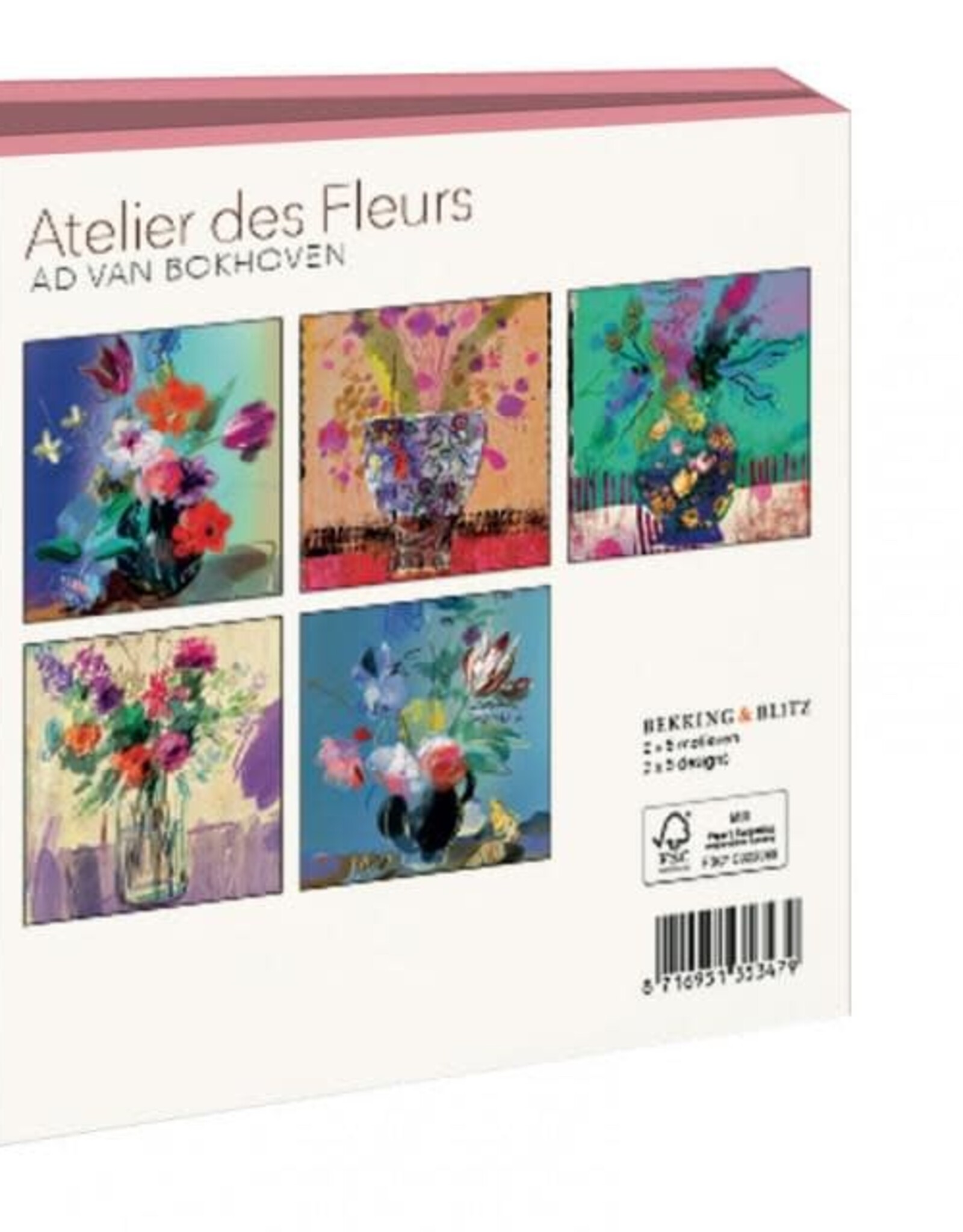 Kaartenmapje met env, vierkant: Ateliers des Fleurs, Ad van Bokhoven