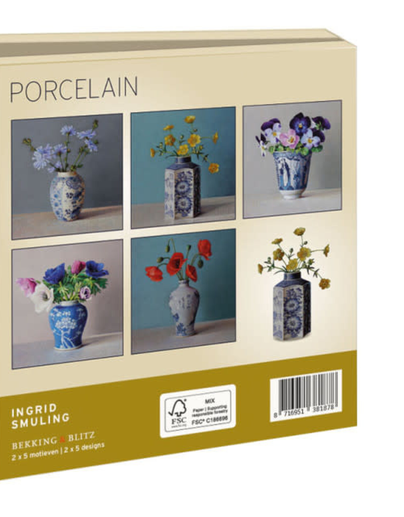 Kaartenmapje met env, vierkant: Porcelain, Ingrid Smuling