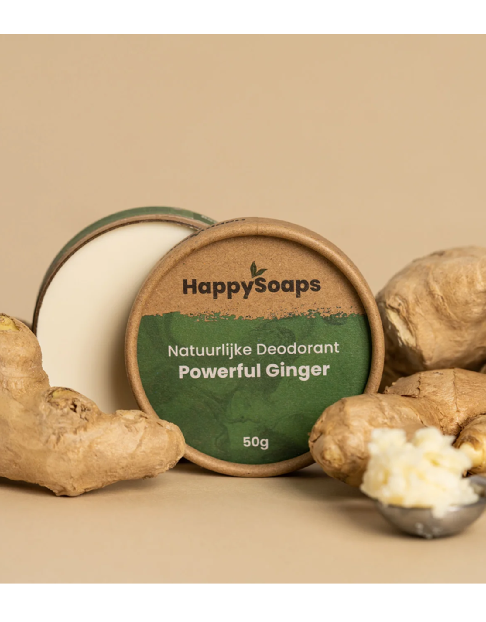 HappySoaps Deodorant Powerful Ginger 45gr - HappySoaps