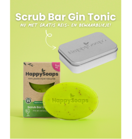 HappySoaps Scrub Bar Gin Tonic + Gratis Reisblikje