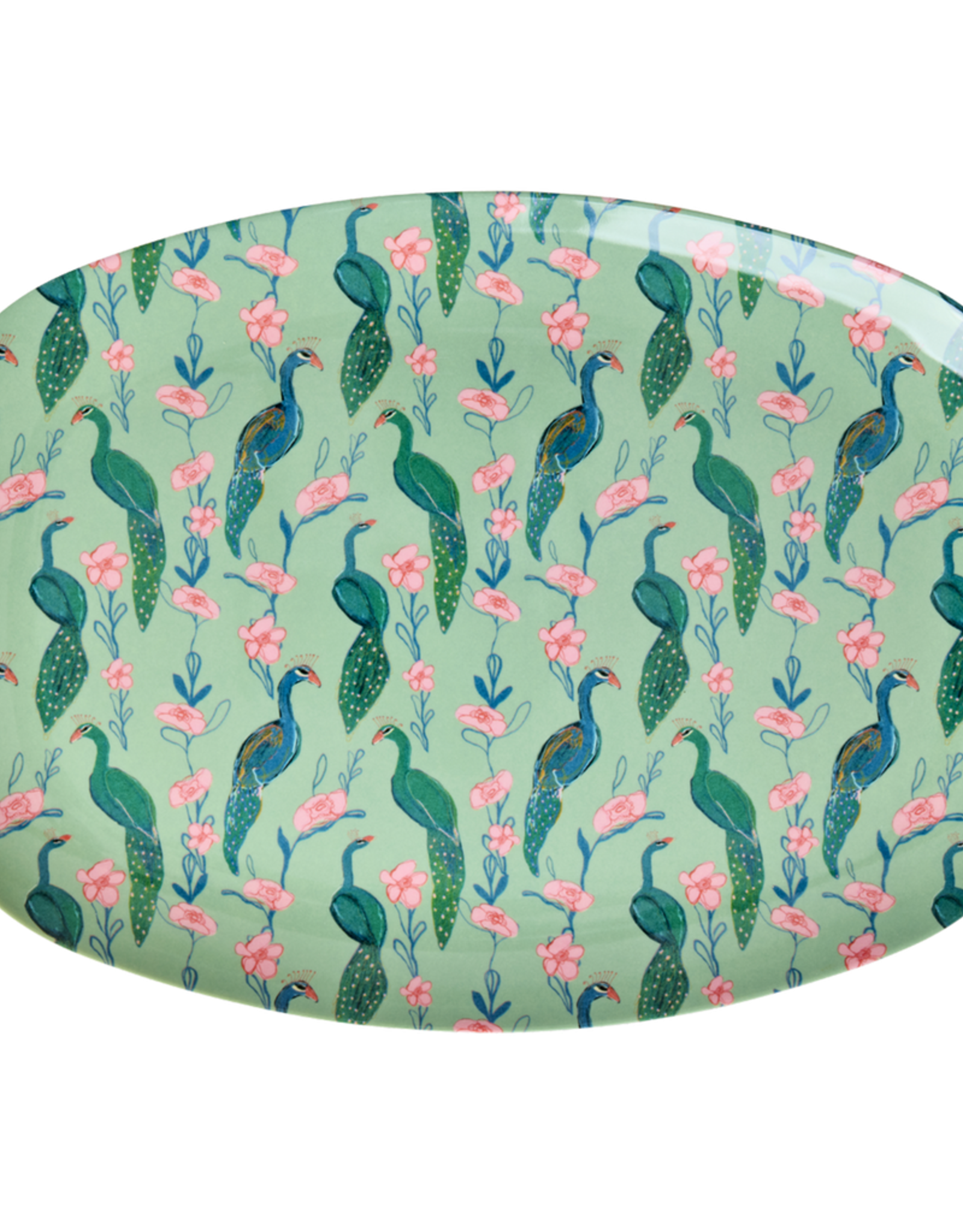 Rice Bord ovaal Melamine met Peacock Power Print - Rice