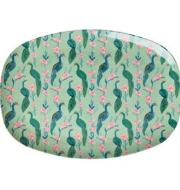 Rice Bord ovaal Melamine met Peacock Power Print - Rice