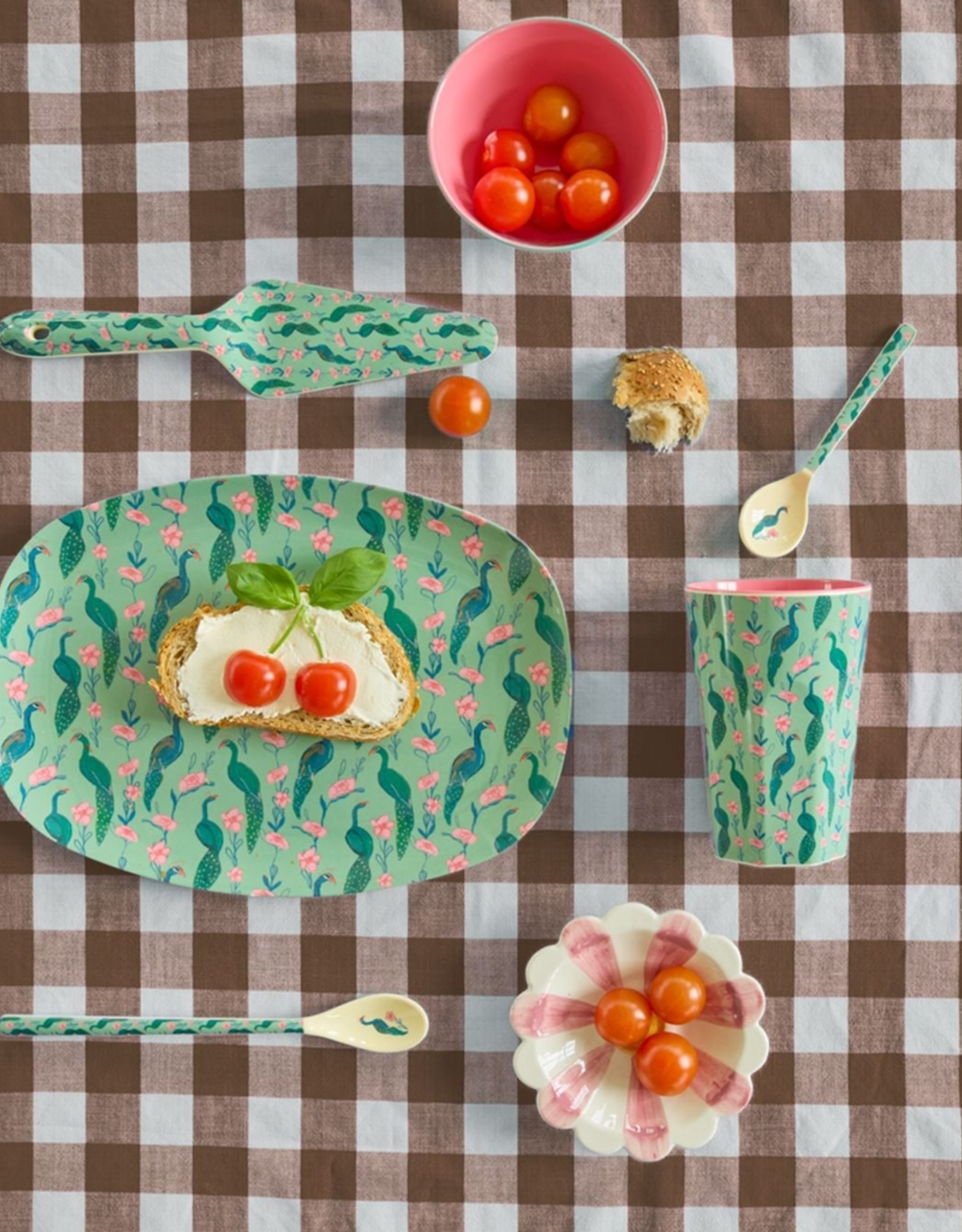 Rice Bord ovaal Melamine met Peacock Power Print - Rice