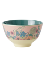 Rice Kom Melamine Small met Flower Collage Print zacht roze - Rice