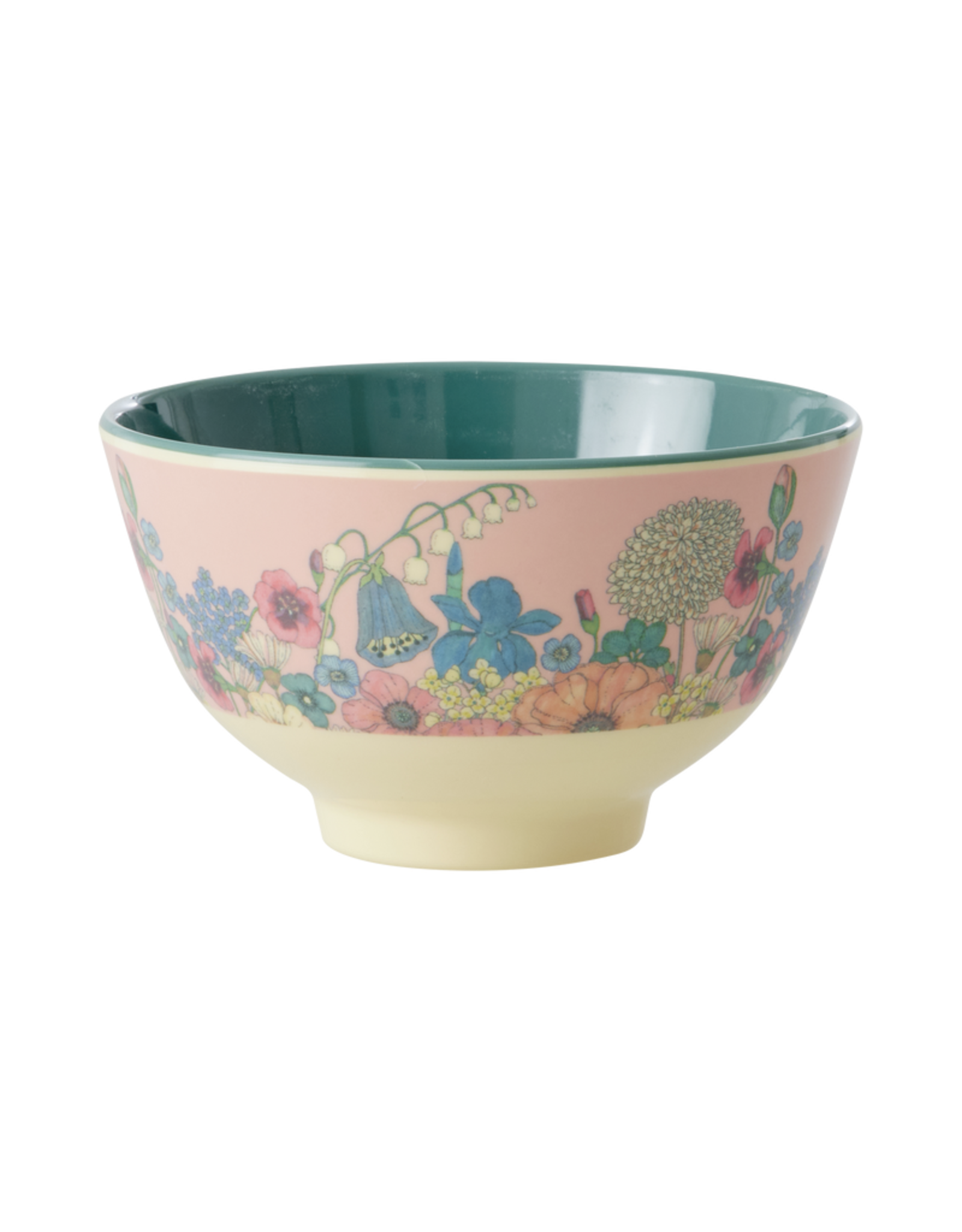 Rice Kom Melamine Small met Flower Collage Print zacht roze - Rice