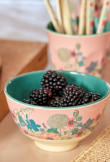Rice Kom Melamine Small met Flower Collage Print zacht roze - Rice