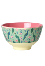 Rice Kom Melamine Small met Peacock Power Print - Rice