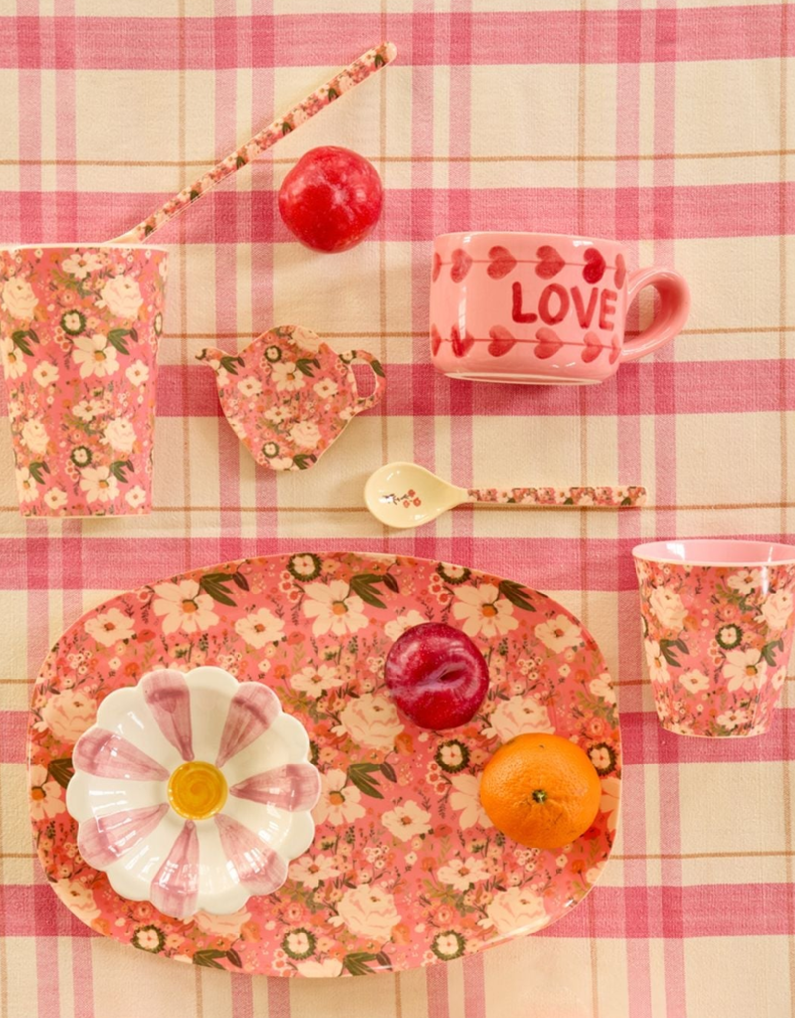 Rice Beker Melamine met Allison Flower Print - Rice