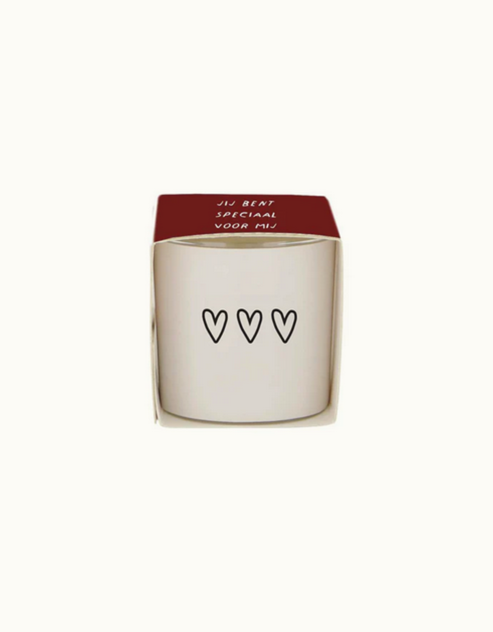 Zusss Geurkaarsje in wikkel "Hartjes" wit/rood - Zusss