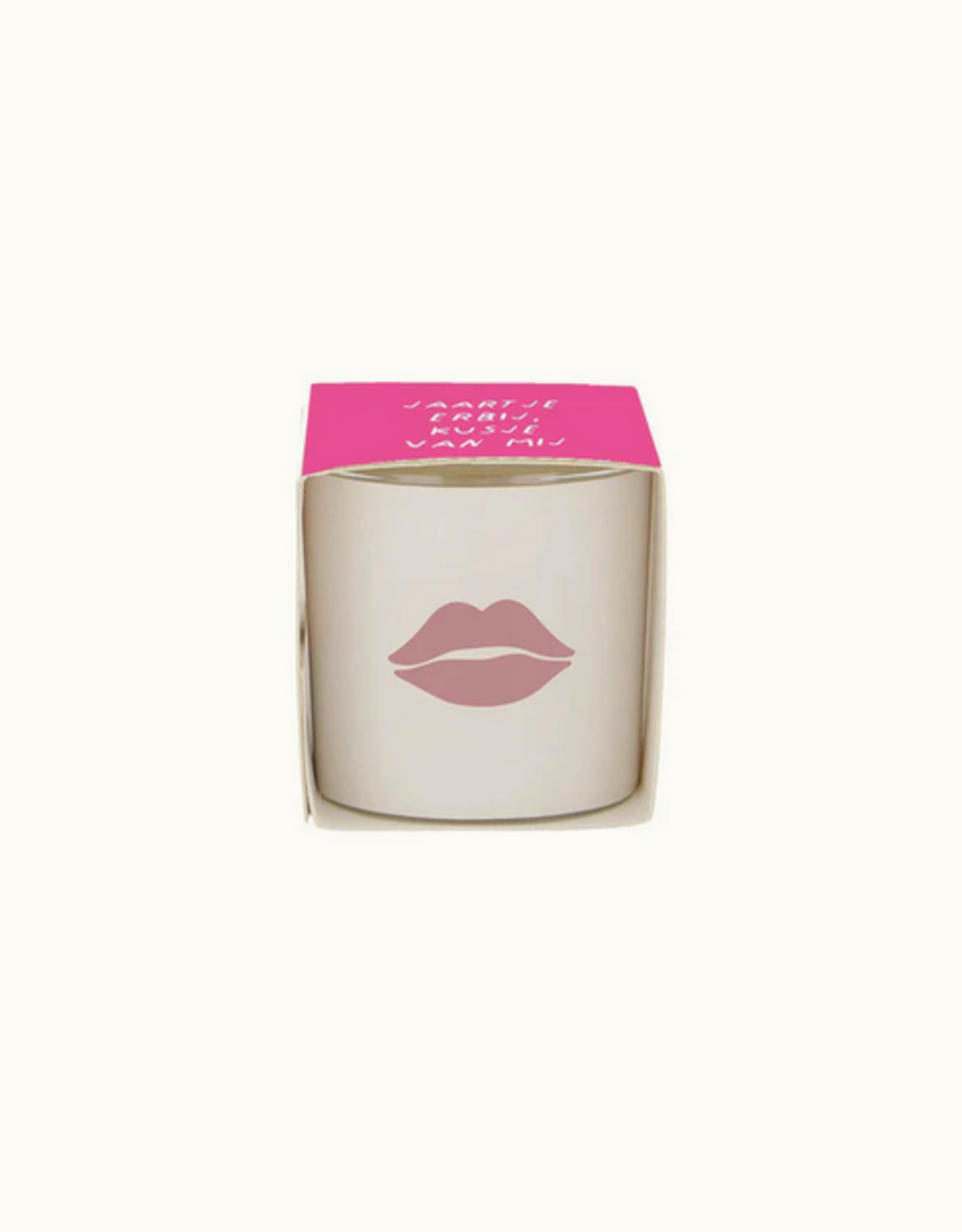 Zusss Geurkaarsje in wikkel "Kusje" wit/roze - Zusss