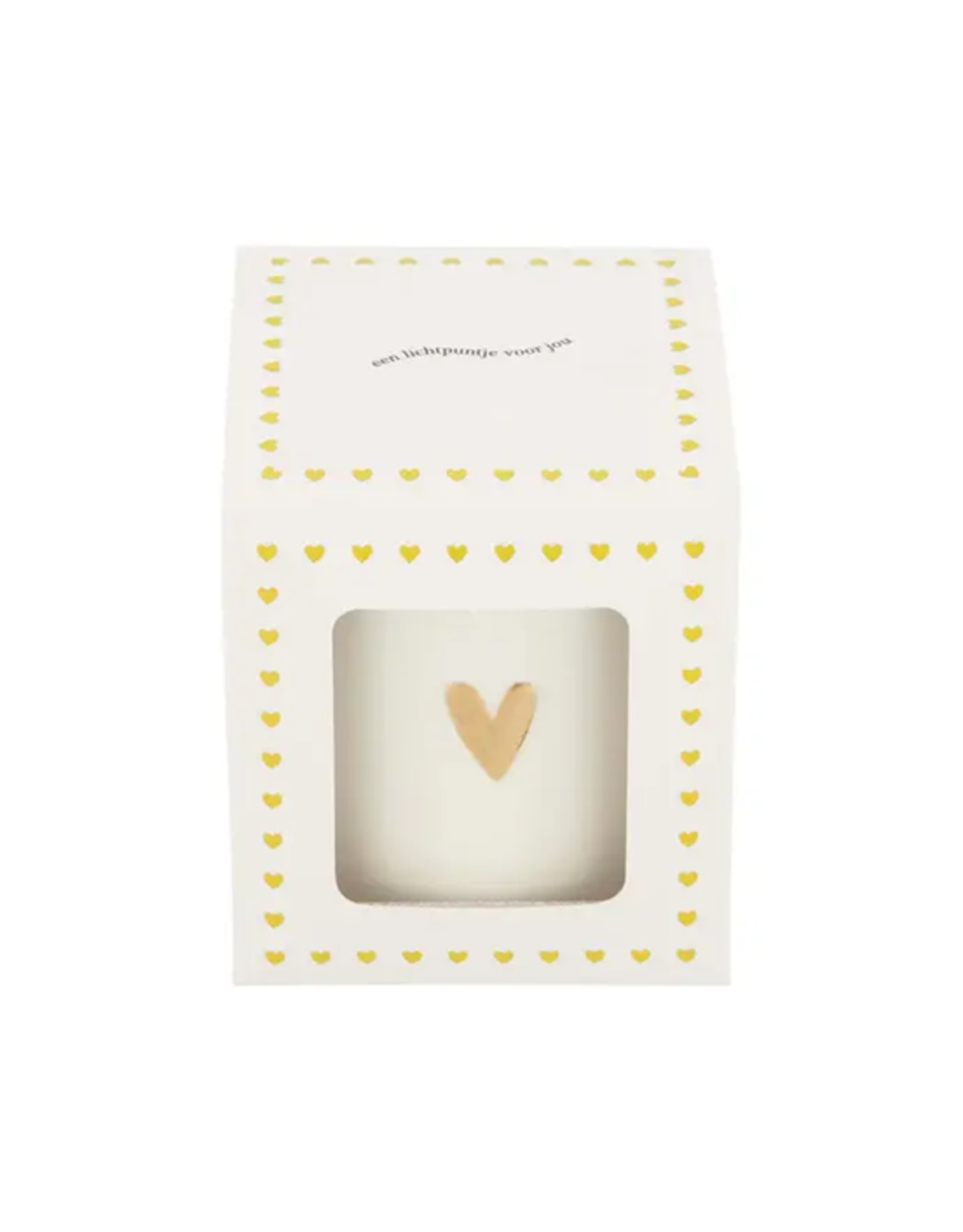Zusss Geurkaars keramiek in doosje "Een lichtpuntje Hart" wit/goud - Zusss