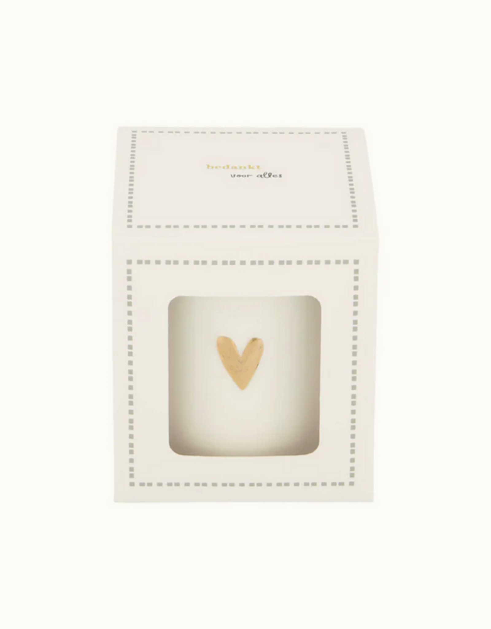 Zusss Geurkaars keramiek in doosje "Bedankt" wit/goud - Zusss