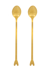 Zusss Set van 2 Lange Lepels Hartje goud - Zusss