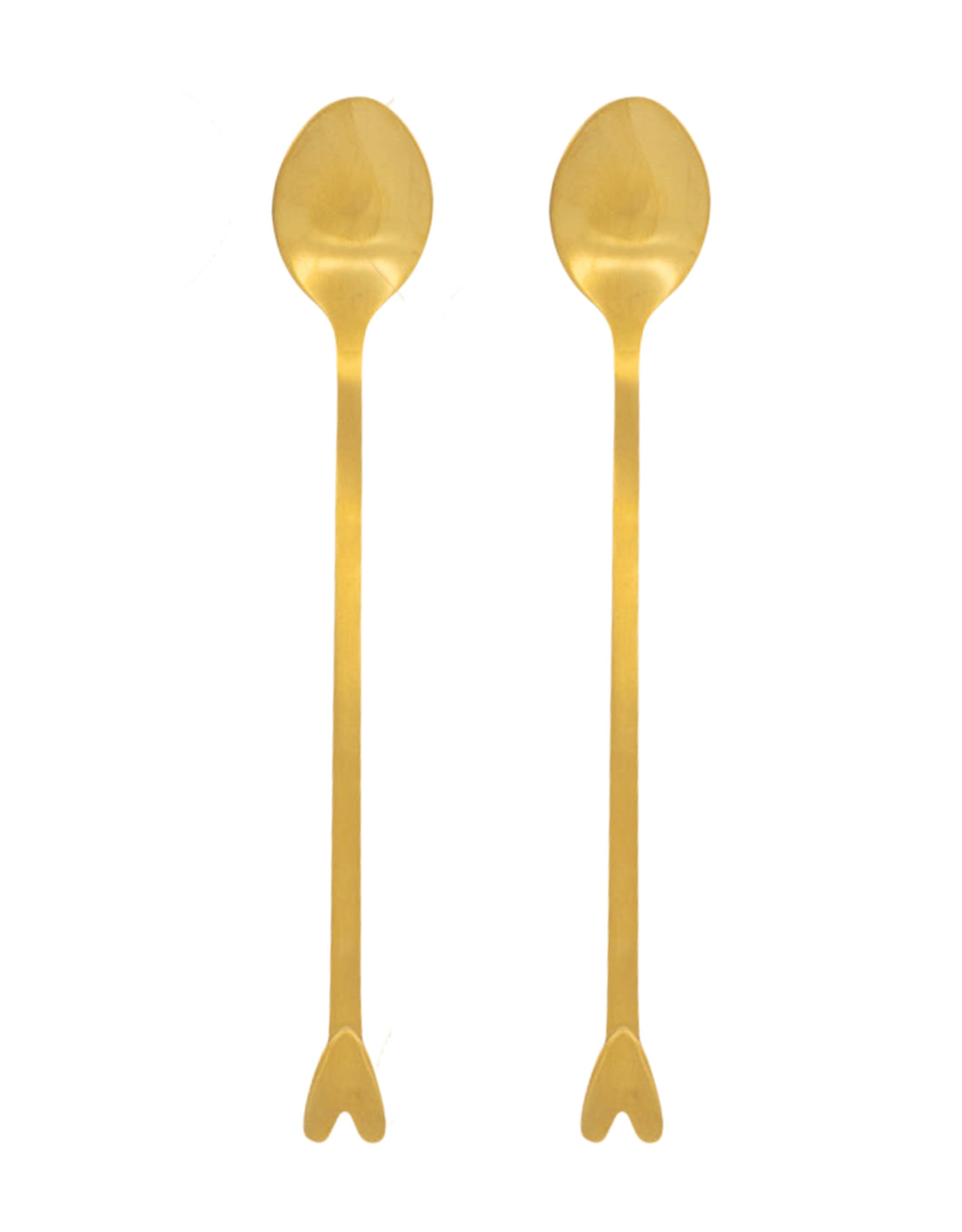 Zusss Set van 2 Lange Lepels Hartje goud - Zusss