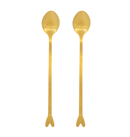 Zusss Set van 2 Lange Lepels Hartje goud - Zusss