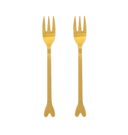 Zusss Set van 2 Vorkjes Hartje goud - Zusss