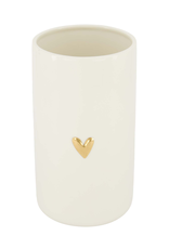 Zusss Voorraadpot met Deksel Keramiek L Hartje wit/goud - Zusss