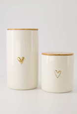 Zusss Voorraadpot met Deksel Keramiek L Hartje wit/goud - Zusss