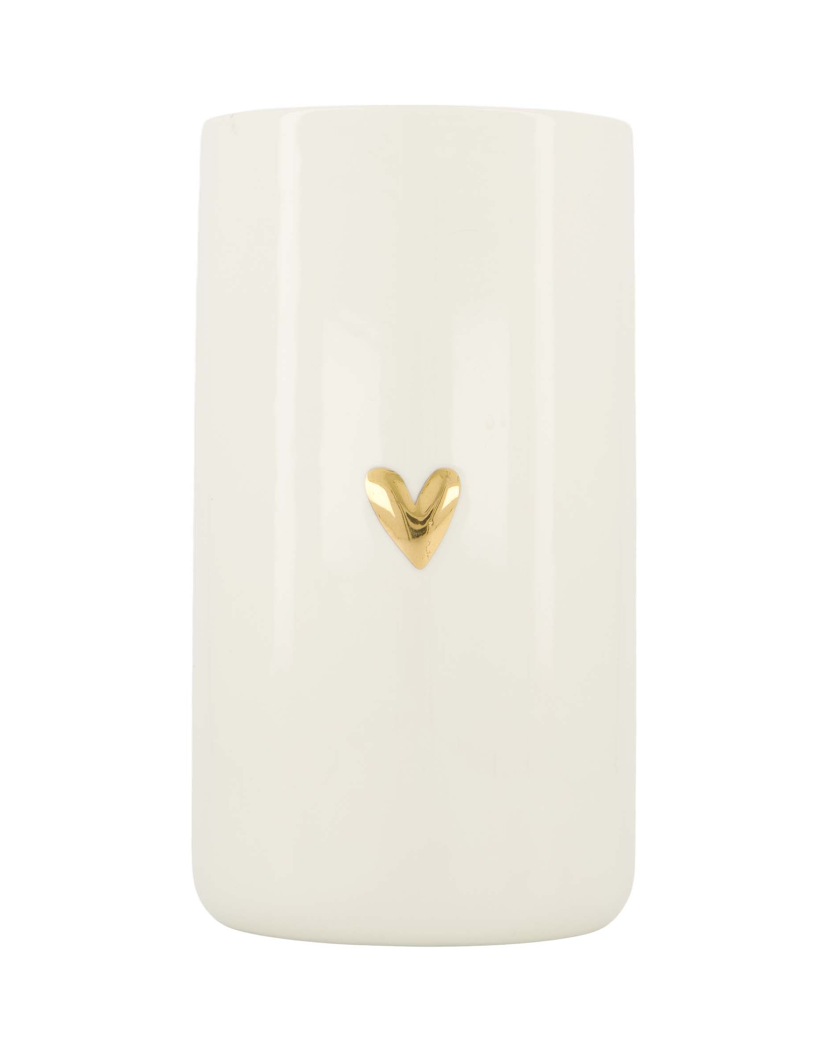 Zusss Voorraadpot met Deksel Keramiek L Hartje wit/goud - Zusss