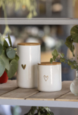 Zusss Voorraadpot met Deksel Keramiek L Hartje wit/goud - Zusss