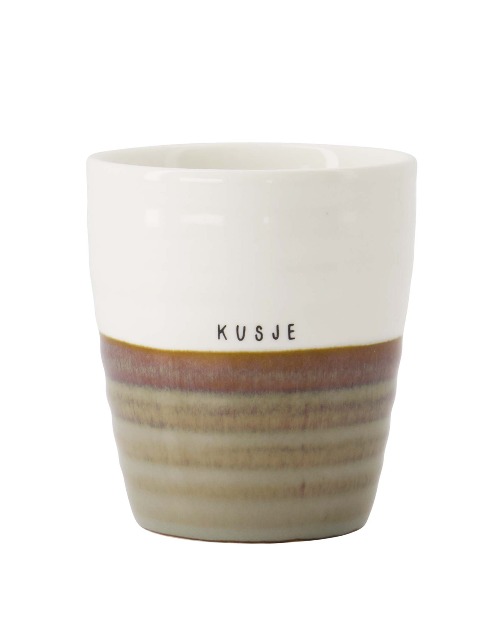 Zusss Koffiemok Kusje grijsblauw/wit - Zusss