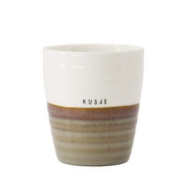 Zusss Koffiemok Kusje grijsblauw/wit - Zusss Zusss Koffiemok Kusje grijsblauw/wit - Zusss