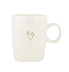 Zusss Theemok Lijn Hartje wit/goud - Zusss