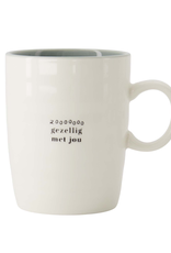 Zusss Theemok Zo Gezellig met Jou wit/grijsblauw/zwart - Zusss