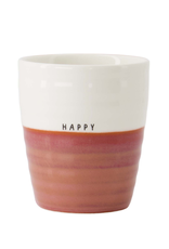 Zusss Koffiemok Happy wit/burgundy - Zusss Zusss Koffiemok Happy wit/burgundy - Zusss