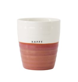 Zusss Koffiemok Happy wit/burgundy - Zusss