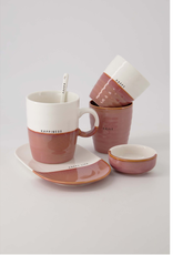 Zusss Koffiemok Happy wit/burgundy - Zusss Zusss Koffiemok Happy wit/burgundy - Zusss