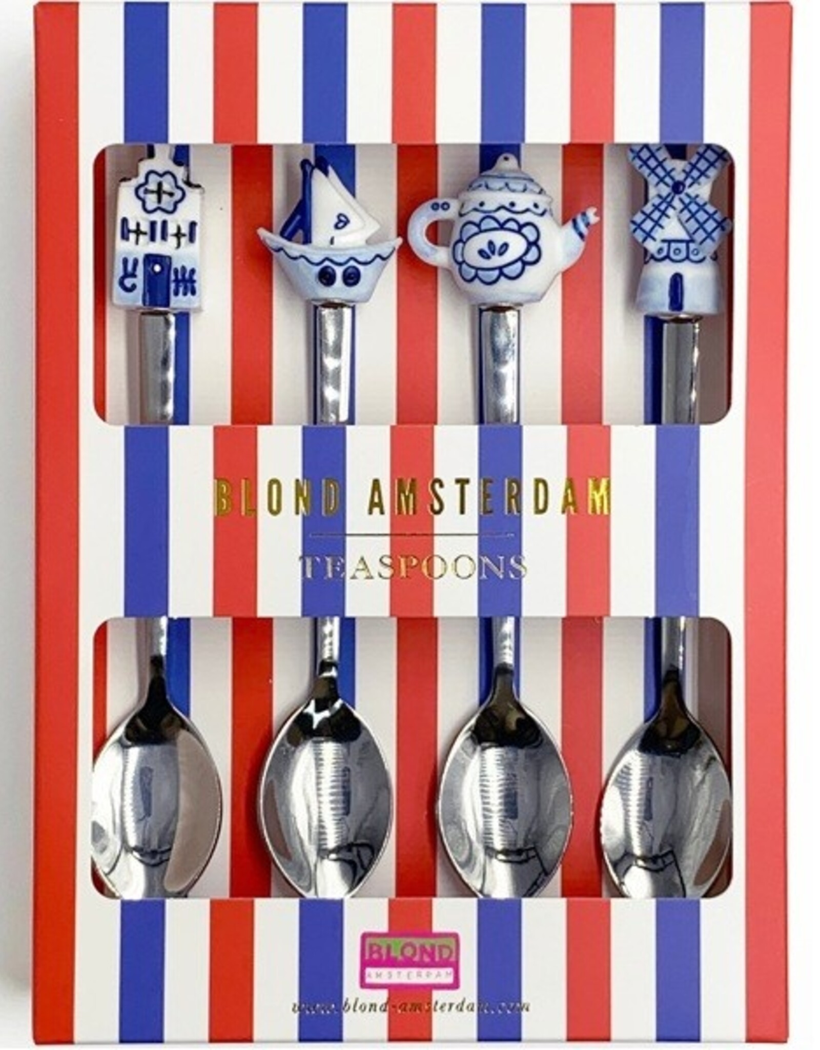 Blond Amsterdam Set van 4 Theelepels "Delfts Blond" - Blond Amsterdam