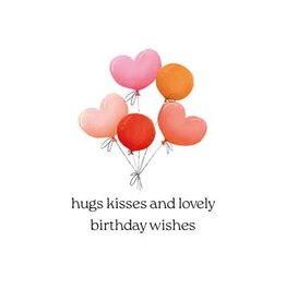 Hugs Kisses and Lovely Birthday Wishes - Wenskaart Cosi