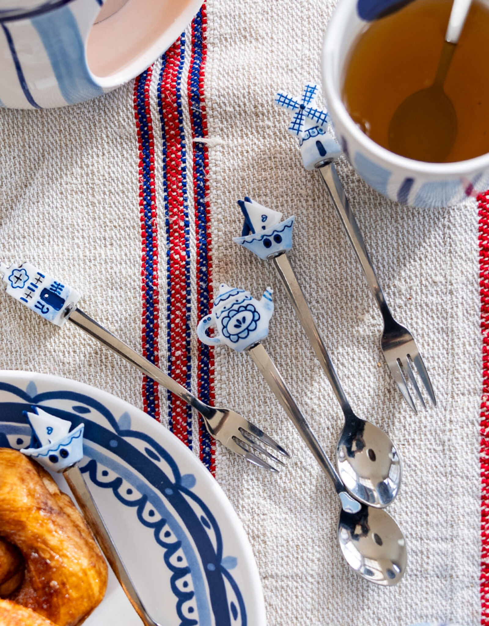 Blond Amsterdam Set van 4 Taart Vorkjes "Delfts Blond" - Blond Amsterdam