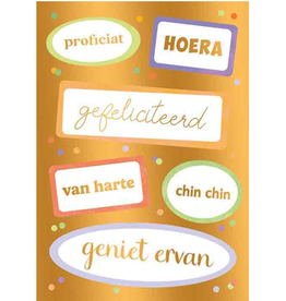 Proficiat, Hoera, Gefeliciteerd... - Wenskaart Bliss