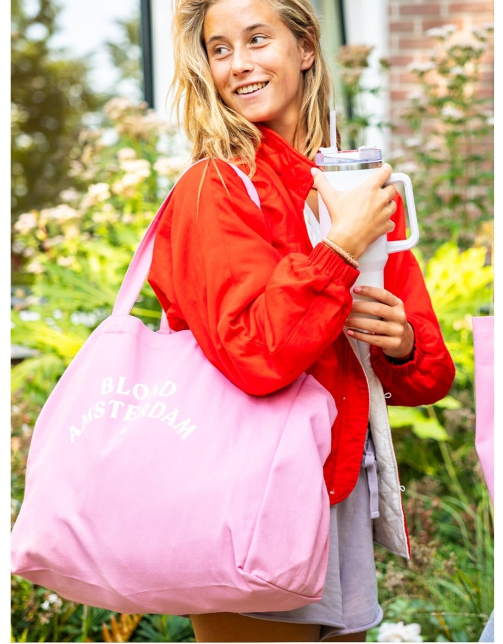 Blond Amsterdam Shopper Canvas "Even Bijkletsen" - Blond Amsterdam