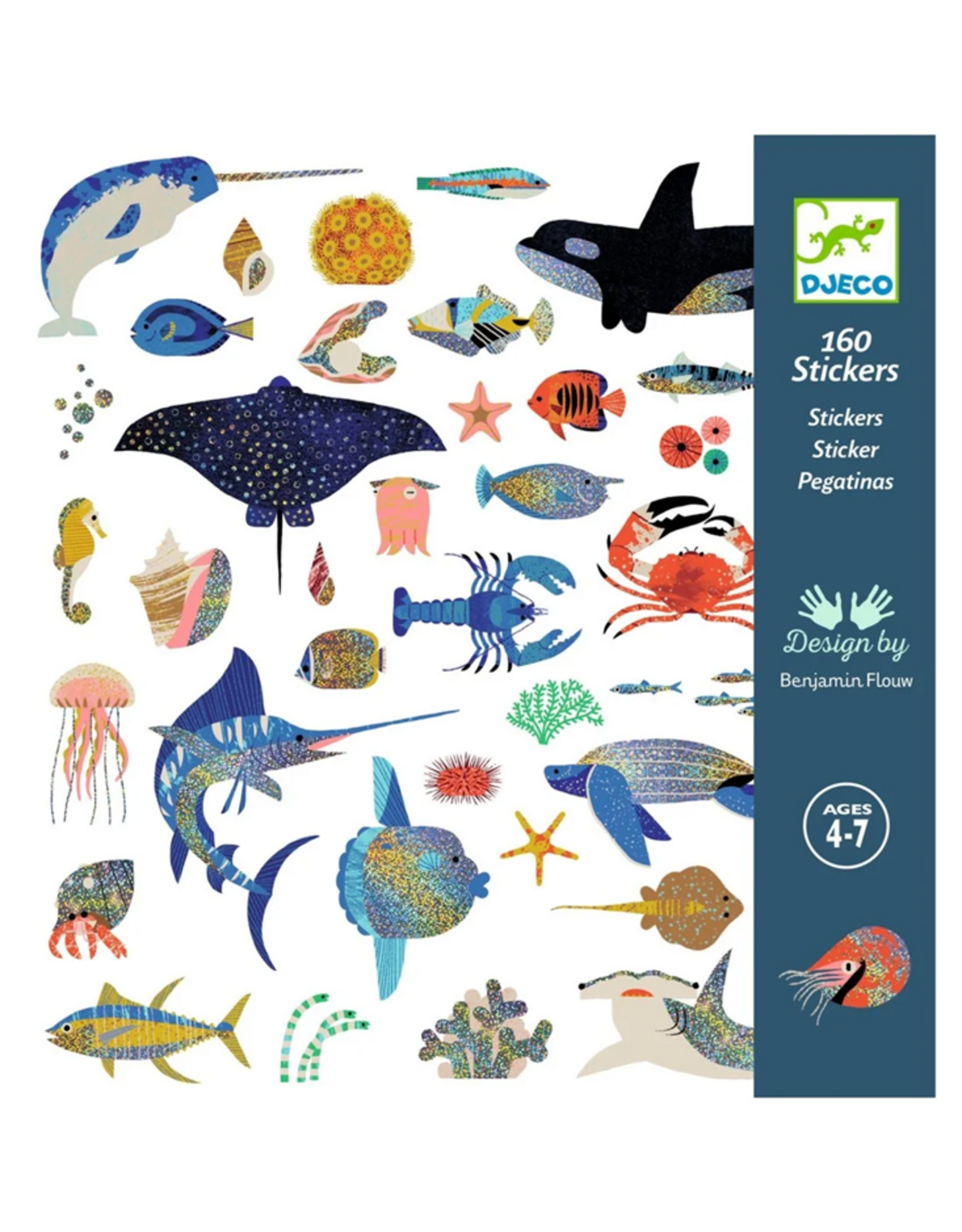 Djeco 160 Metallic Stickers Ocean - Djeco