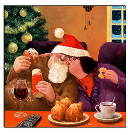 Kerstkaarten 5 stuks "Kerstknuffel" - Marius van Dokkum
