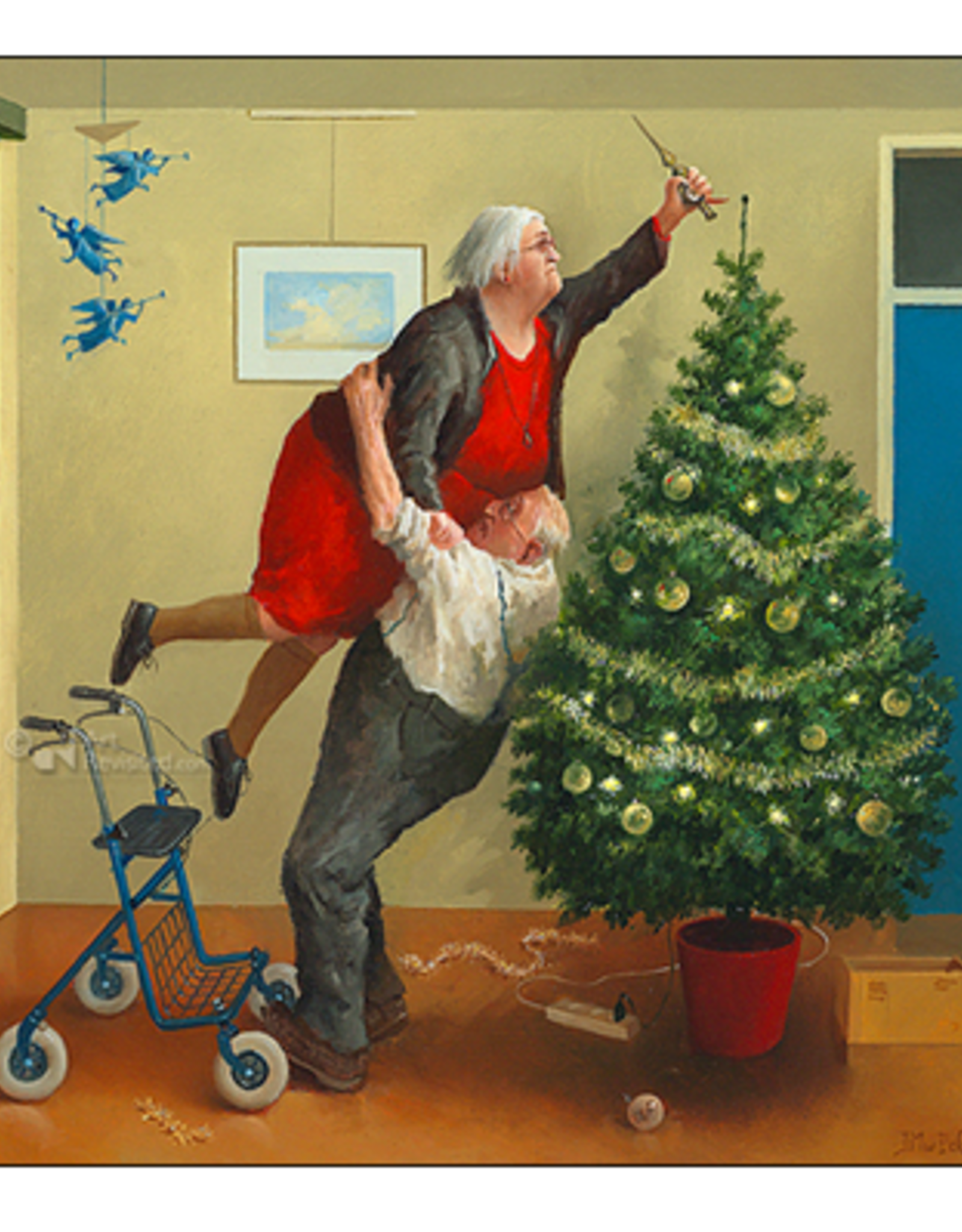 Kerstkaarten 5 stuks "Kerstengeltjes" - Marius van Dokkum