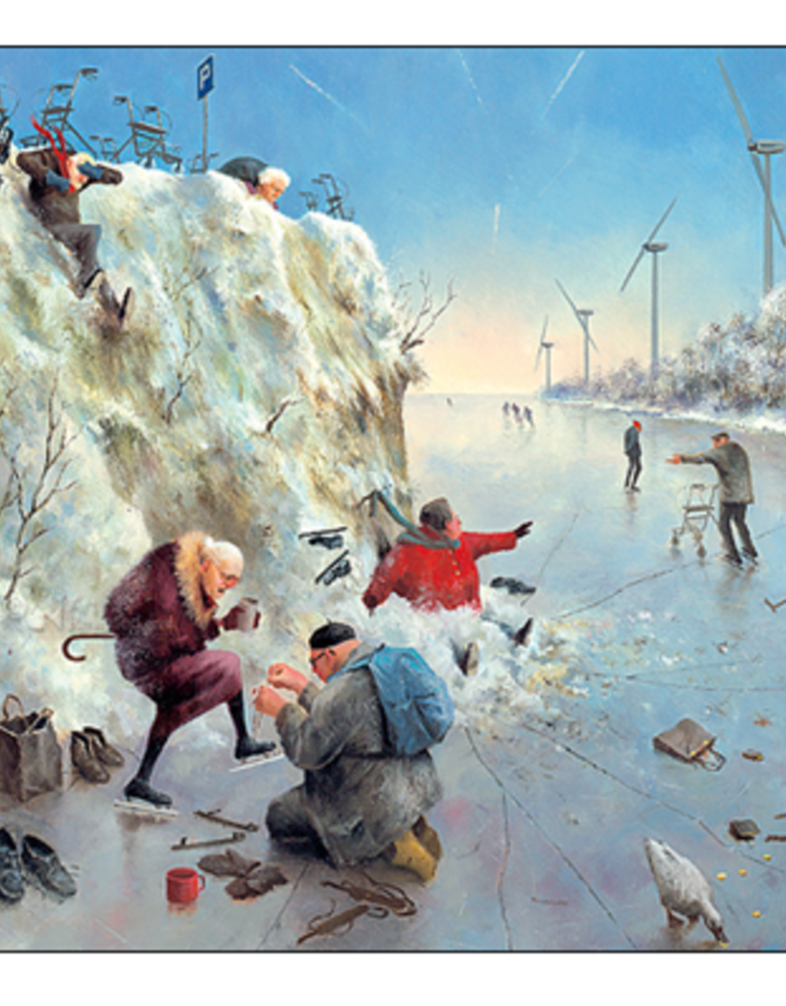 Kerstkaarten 5 stuks "IJspret" - Marius van Dokkum