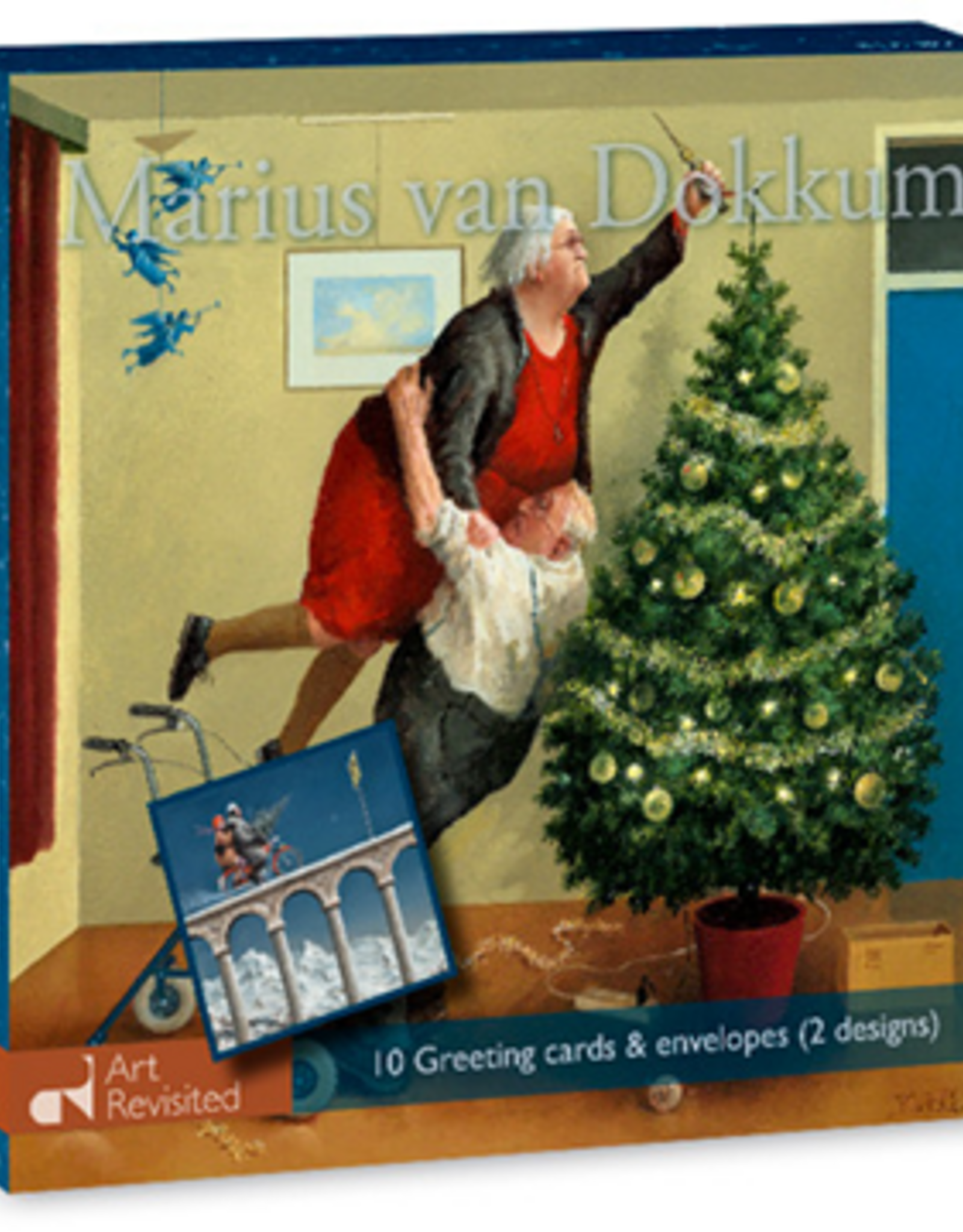 Kerstkaarten Kerstengeltjes / Wegomlegging 2x5stuks - Marius van Dokkum