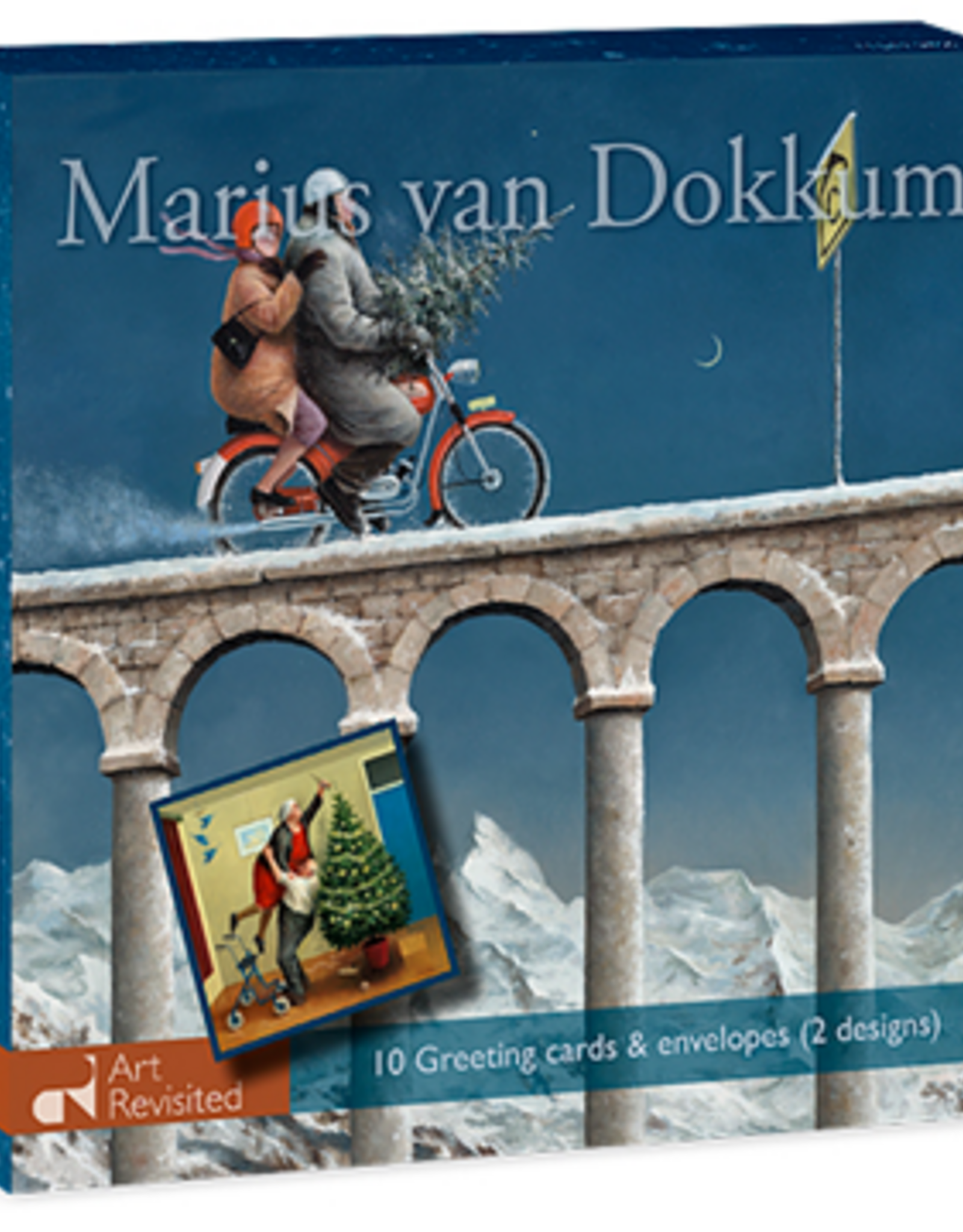 Kerstkaarten Kerstengeltjes / Wegomlegging 2x5stuks - Marius van Dokkum