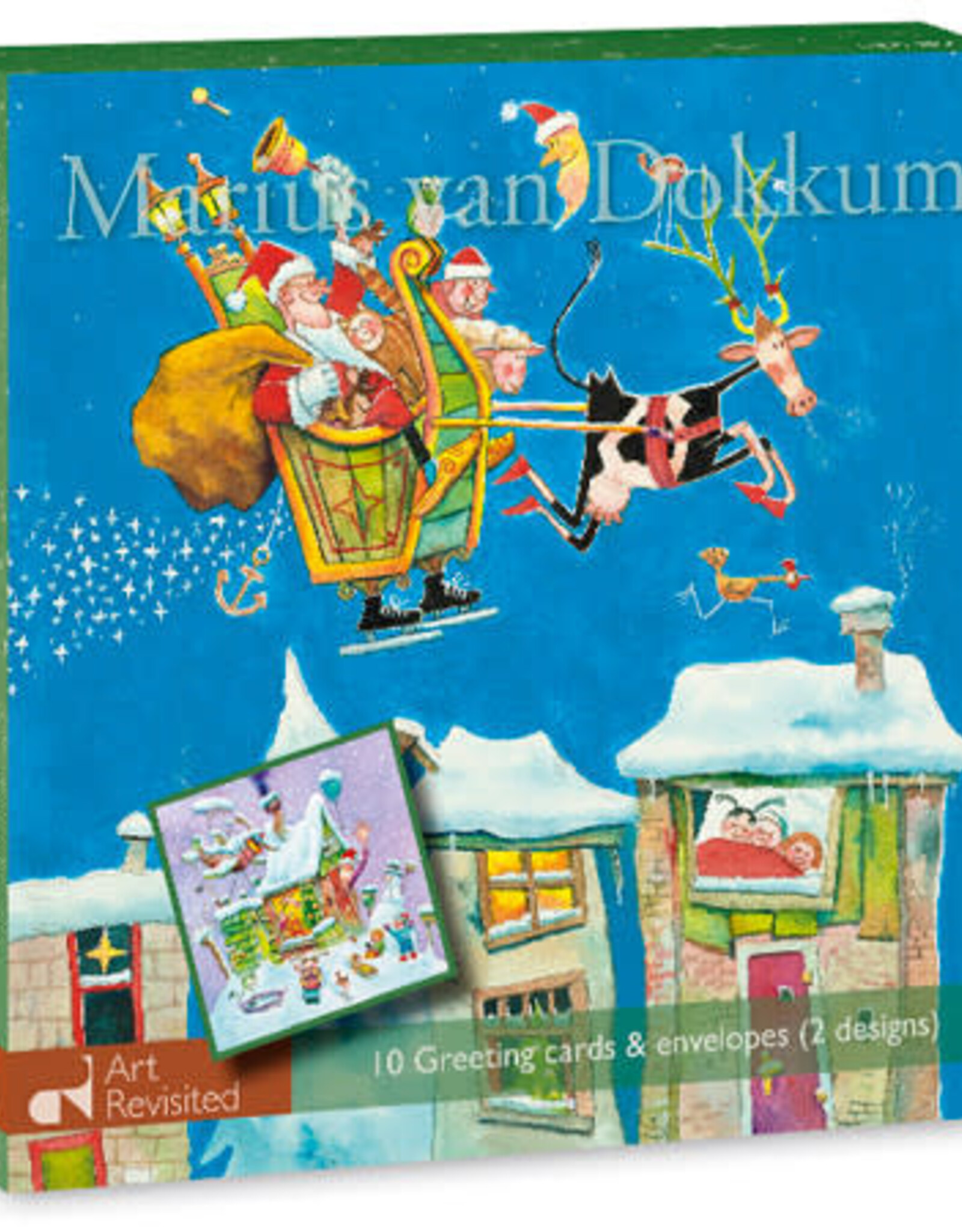 Kerstkaarten White Christmas / Jingle Bells 2x5stuks - Marius van Dokkum