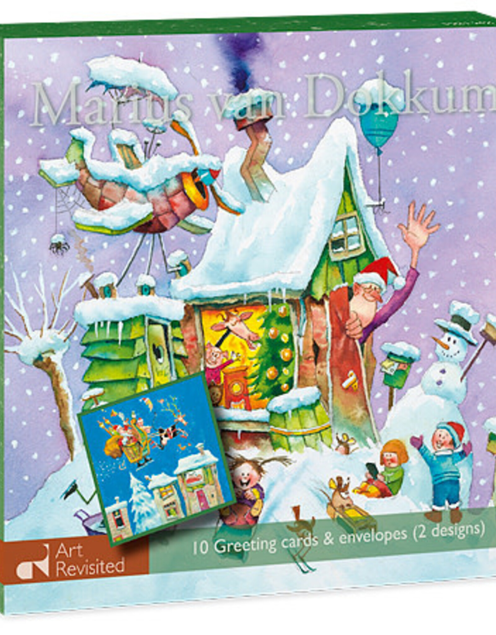 Kerstkaarten White Christmas / Jingle Bells 2x5stuks - Marius van Dokkum
