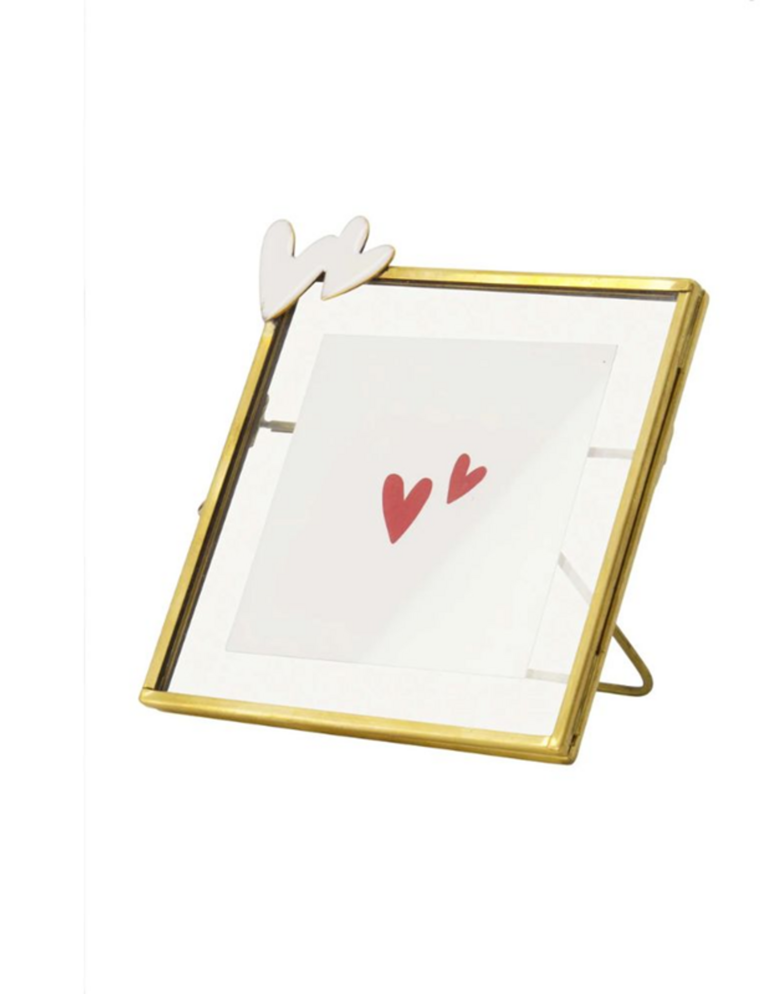 Zusss Fotolijstje metaal hartjes wit/goud - Zusss